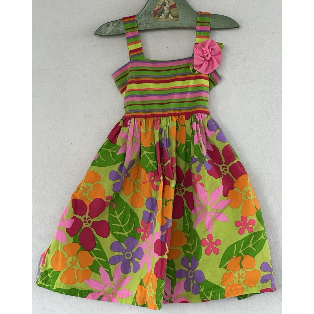 Youngland Colorful Easter Sun Dress Girl's 4T Floral Summer Fun